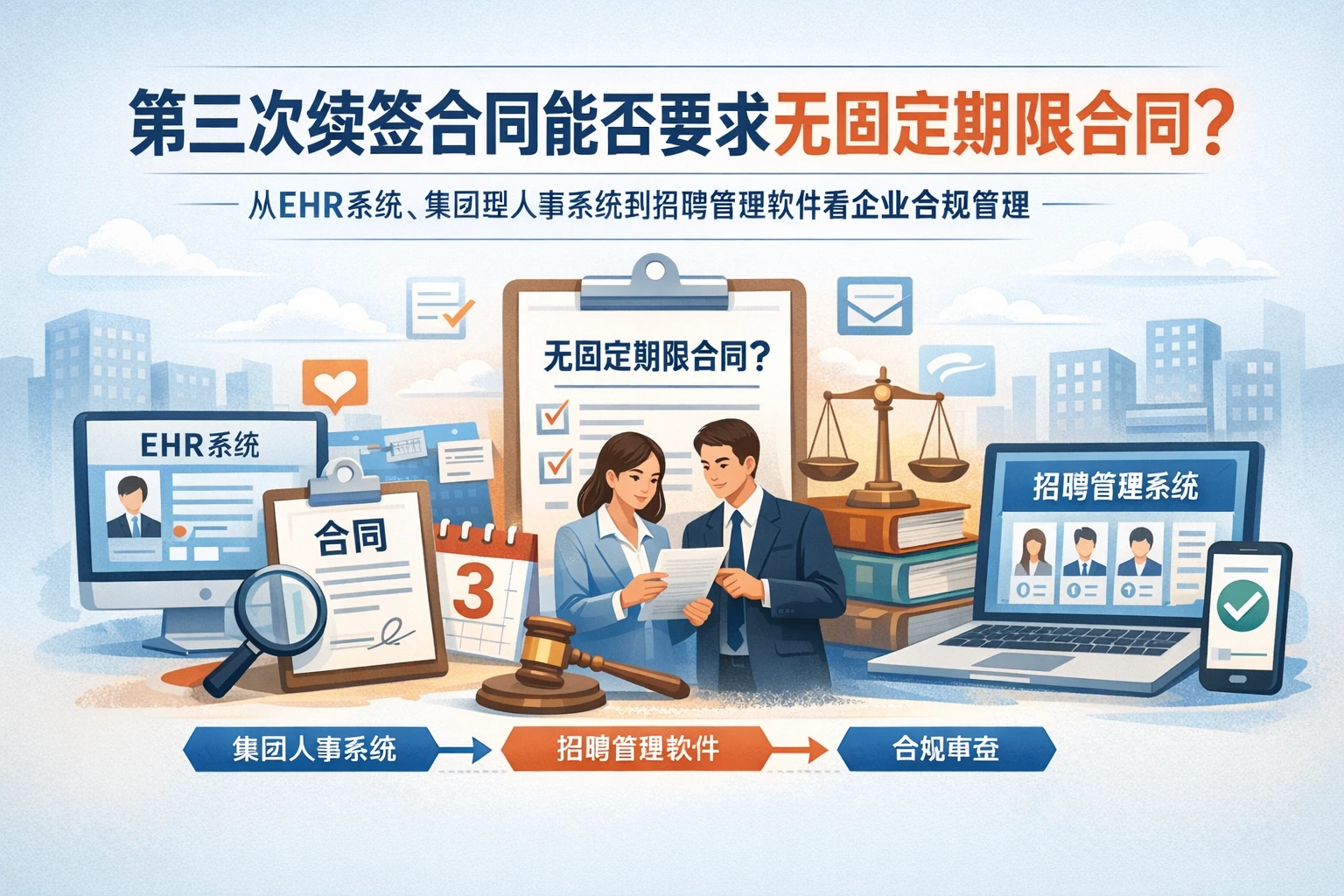 第三次续签合同能否要求无固定期限合同？从ehr系统、集团型人事系统到招聘管理软件看企业合规管理
