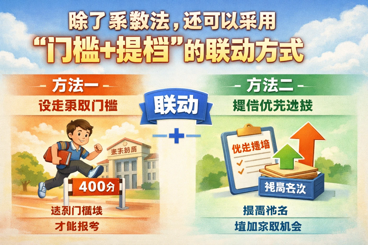 除了系数法,还可以采用“门槛+提档”的联动方式