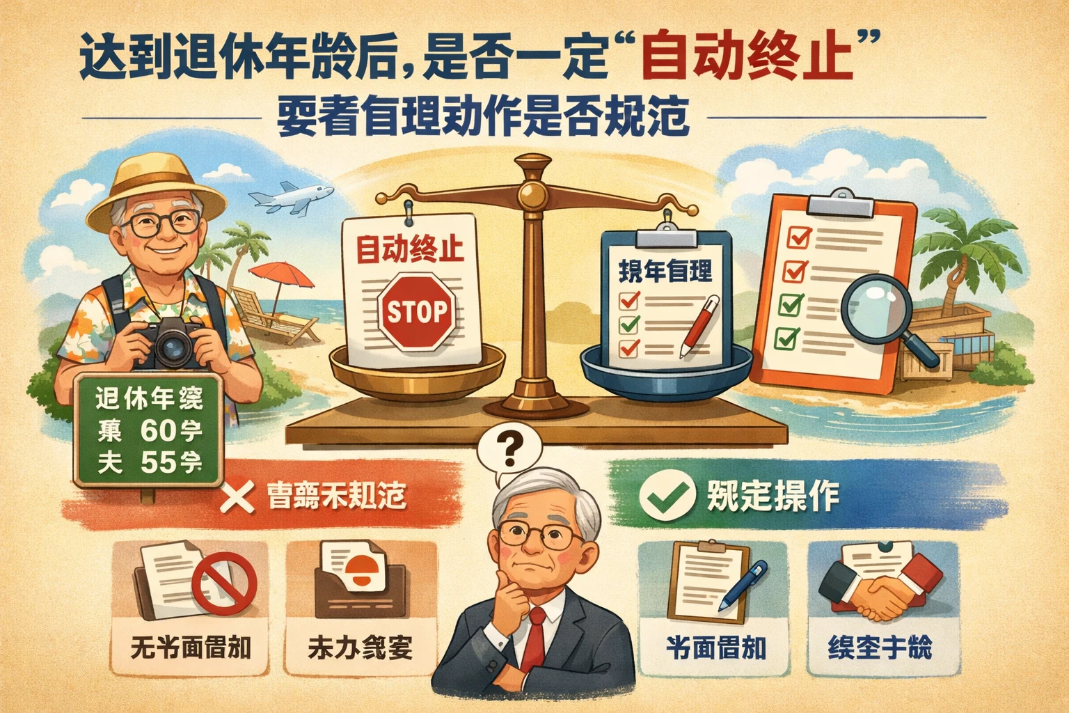 达到退休年龄后，是否一定“自动终止”要看管理动作是否规范