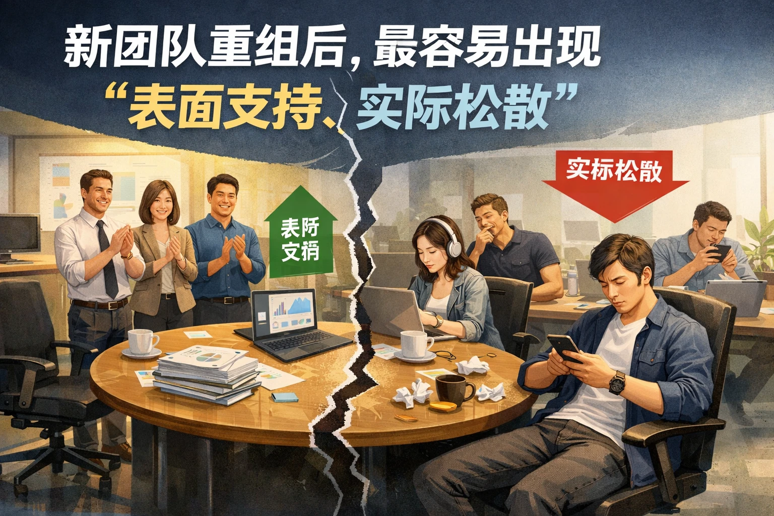 新团队重组后,最容易出现“表面支持、实际松散”