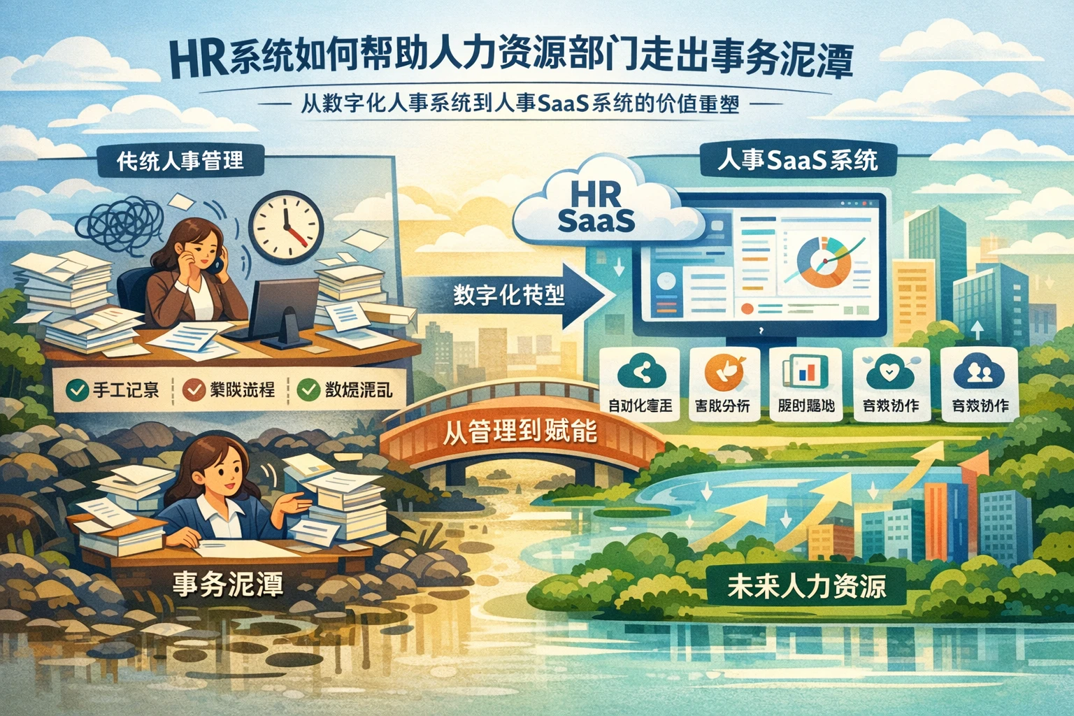 HR系统如何帮助人力资源部门走出事务泥潭：从数字化人事系统到人事SaaS系统的价值重塑