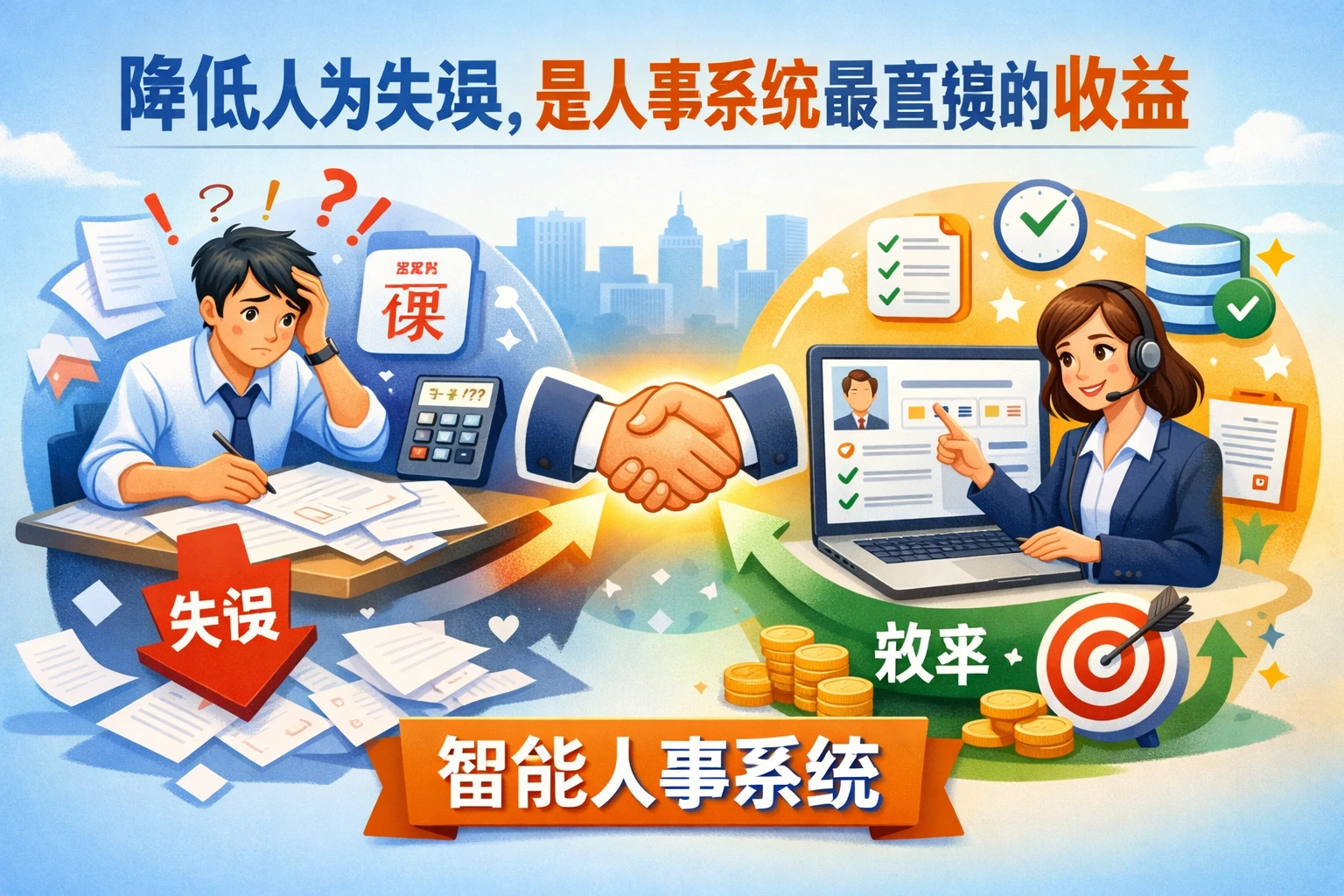 降低人为失误，是人事系统最直接的收益