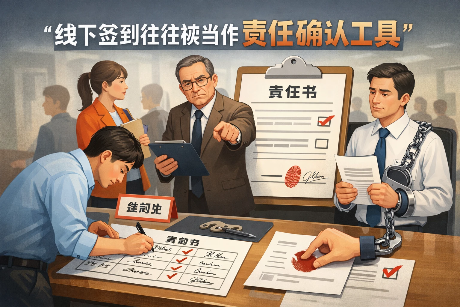 线下签到往往被当作责任确认工具