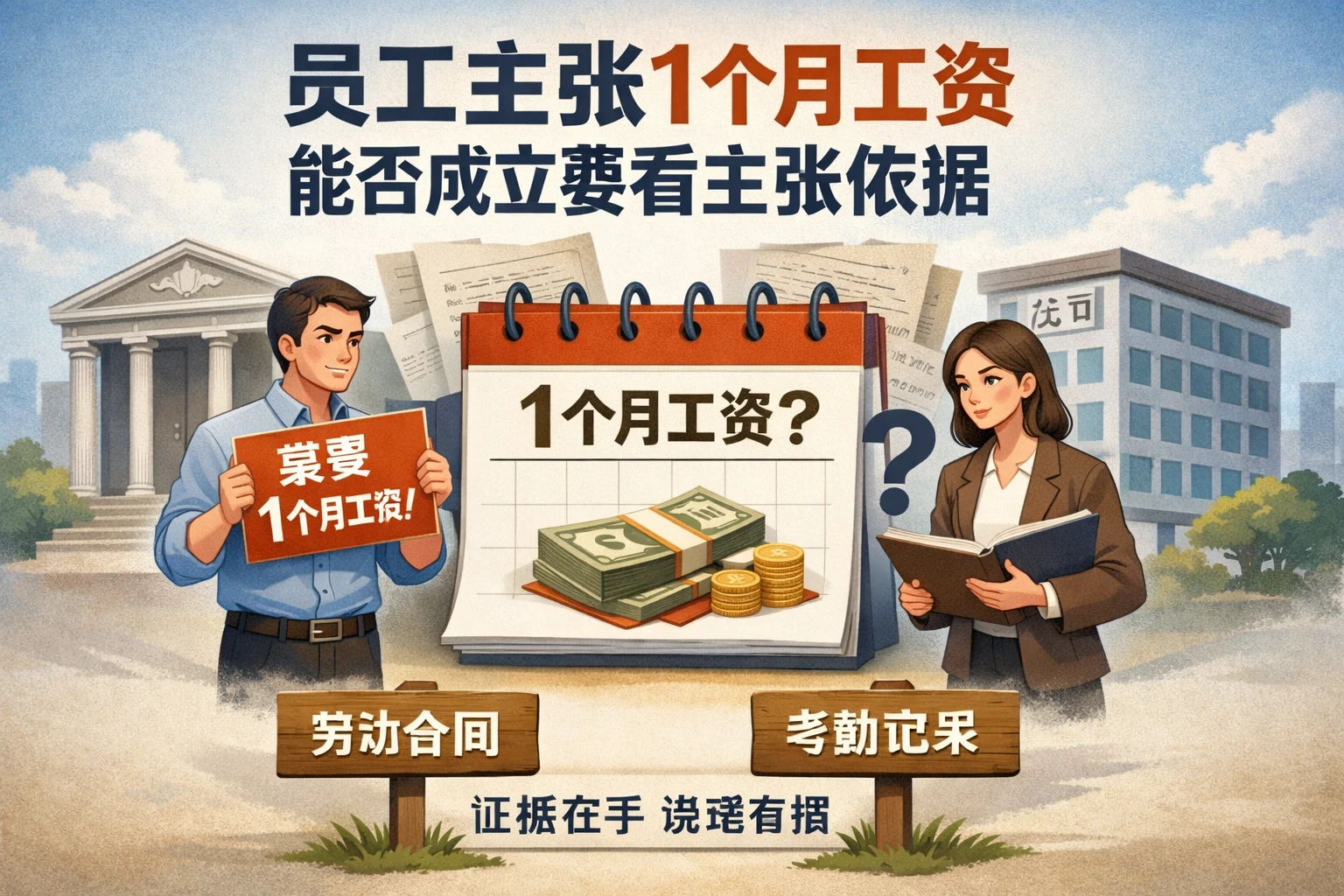 员工主张1个月工资，能否成立要看主张依据