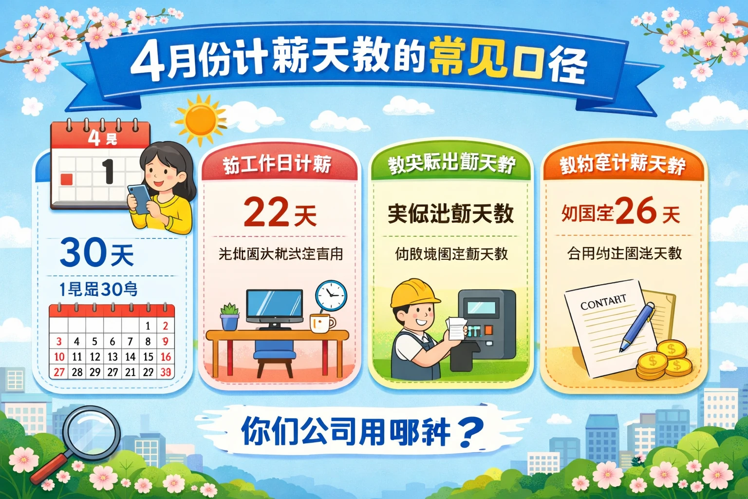 4月份计薪天数的常见口径