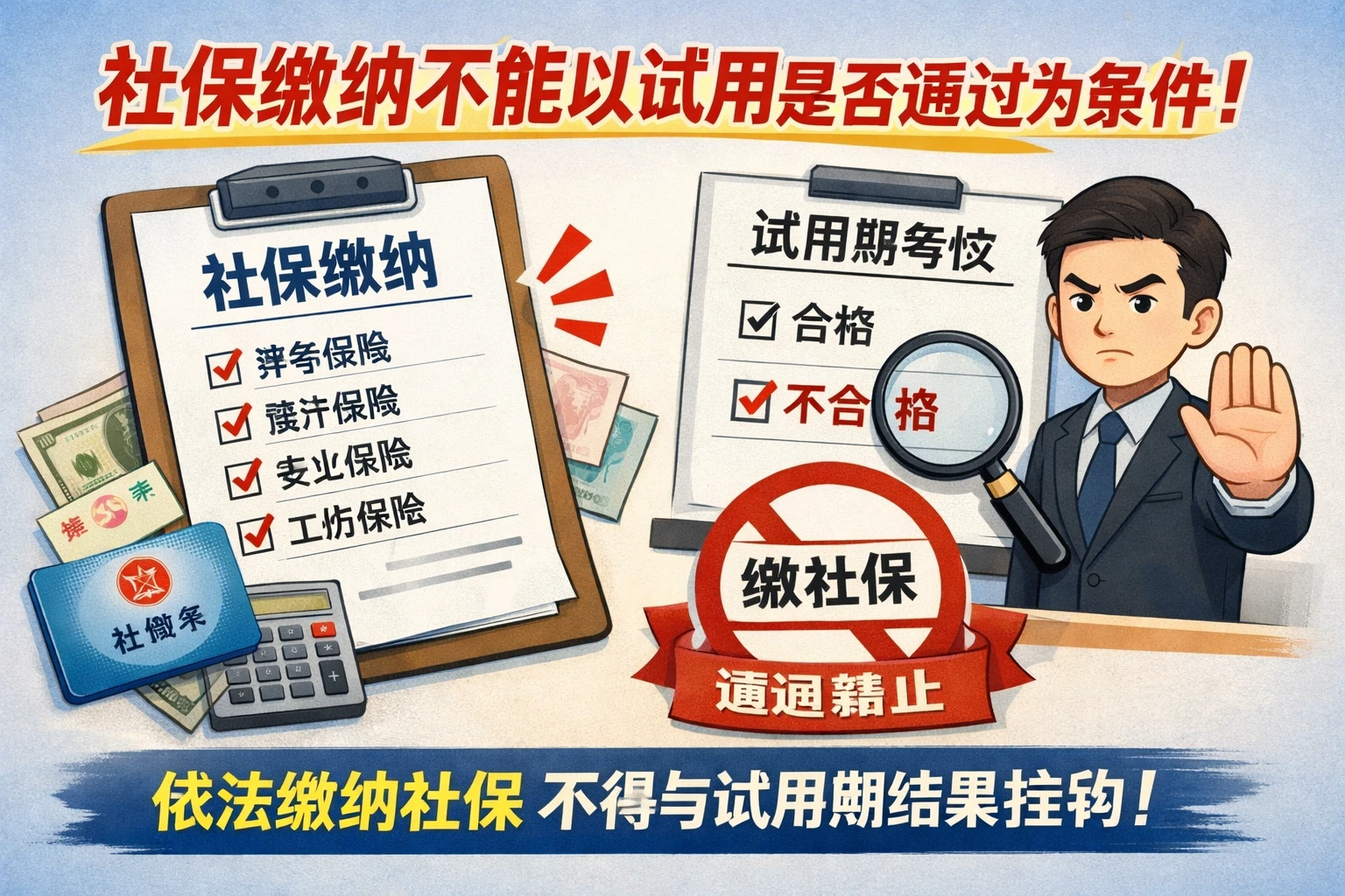 社保缴纳不能以试用是否通过为条件