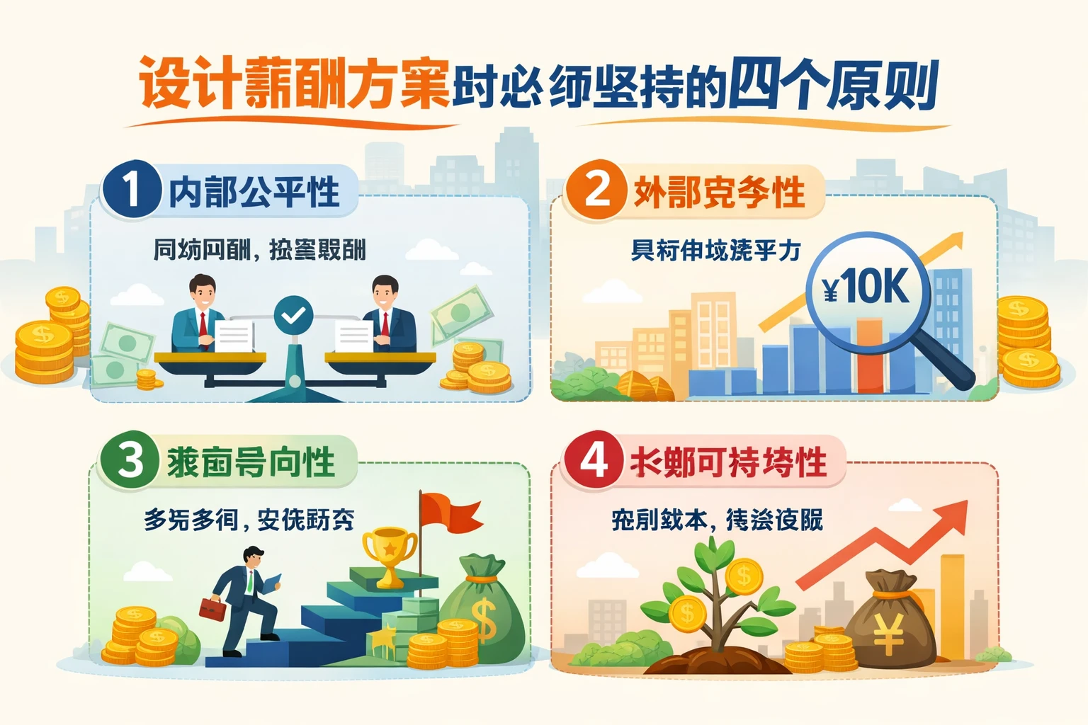 设计薪酬方案时必须坚持的四个原则