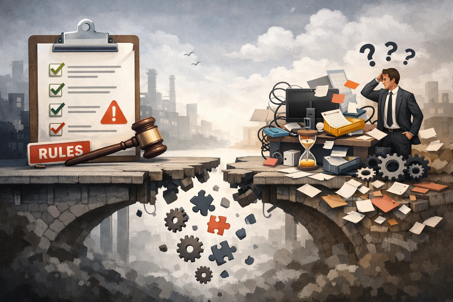 规则存在,但没有沉淀到流程和系统中