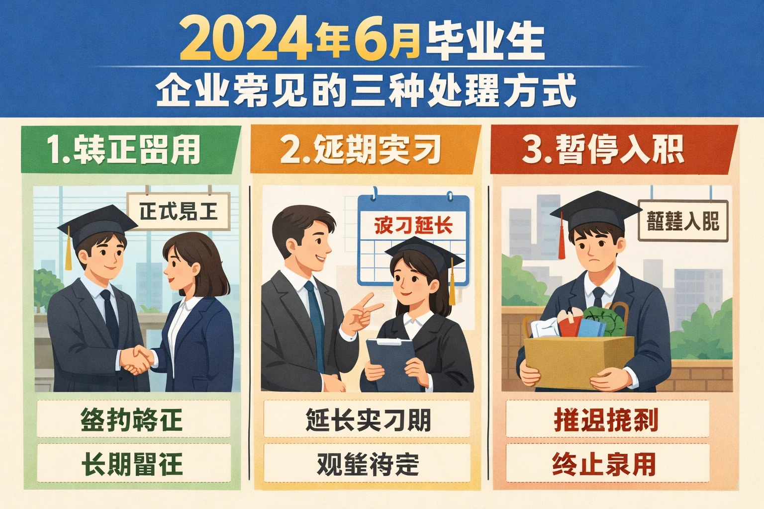 2024年6月毕业生,企业常见的三种处理方式