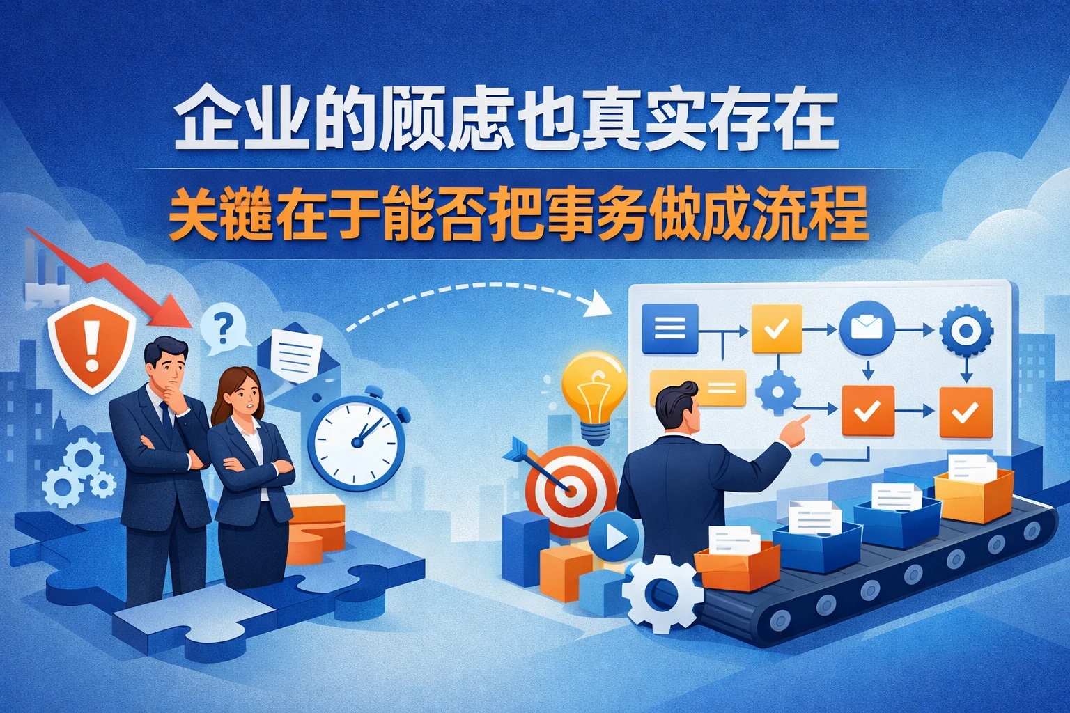 企业的顾虑也真实存在，关键在于能否把事务做成流程