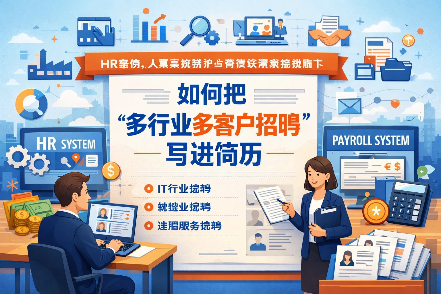 HR系统、人事系统维护与薪资核算系统视角下，如何把“多行业多客户招聘”写进简历