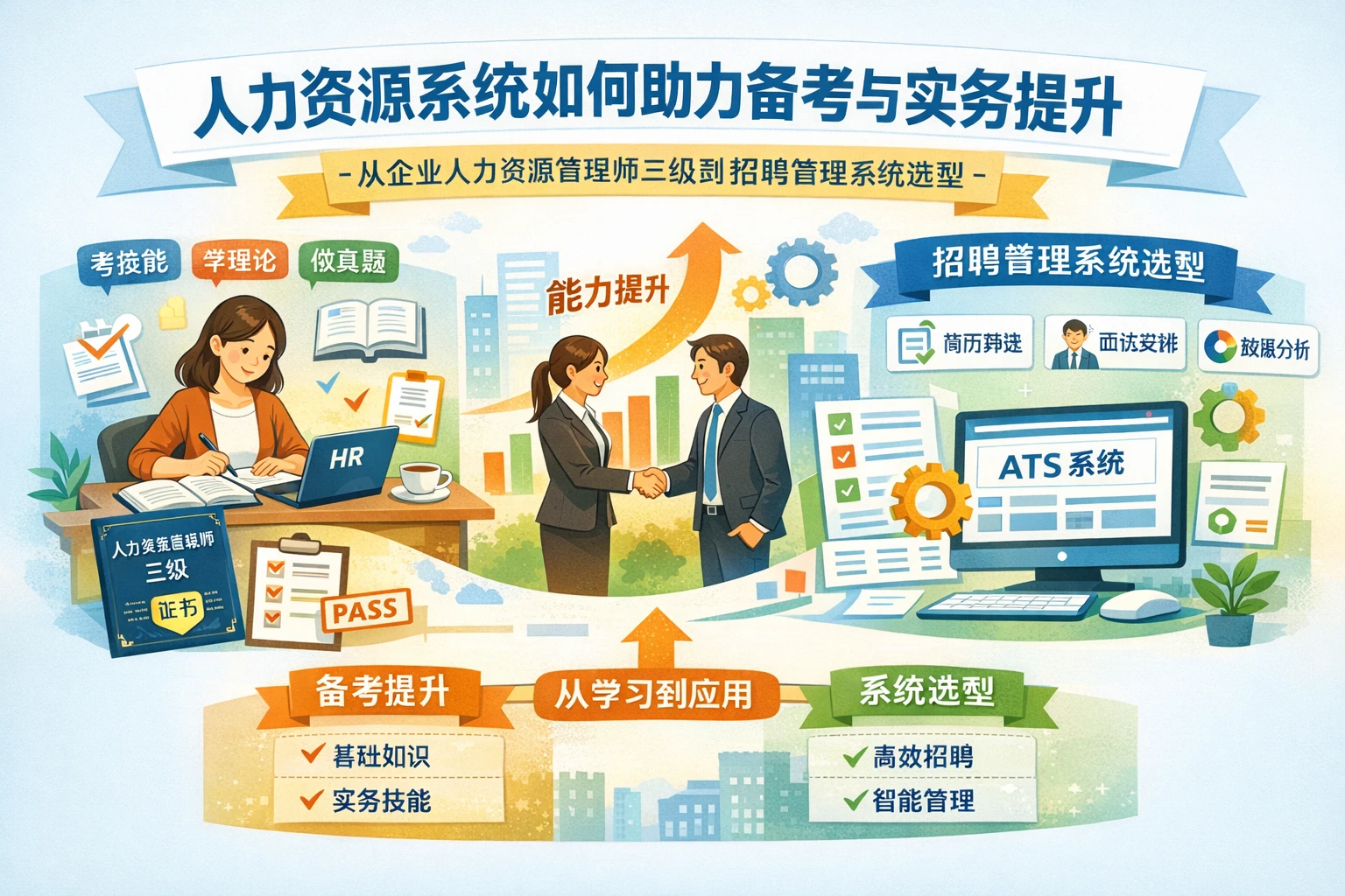 人力资源系统如何助力备考与实务提升:从企业人力资源管理师三级到招聘管理系统选型