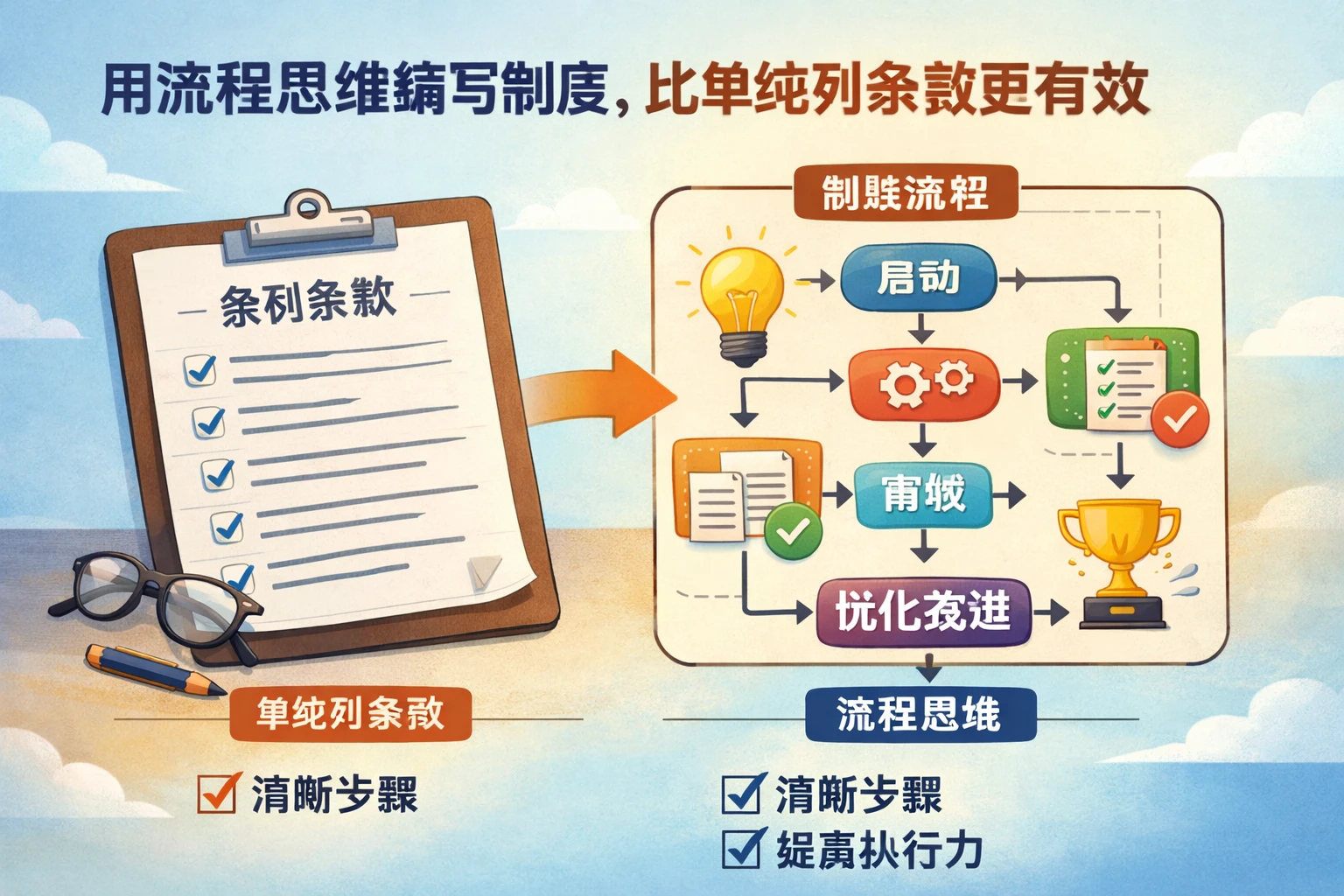 用流程思维编写制度，比单纯列条款更有效