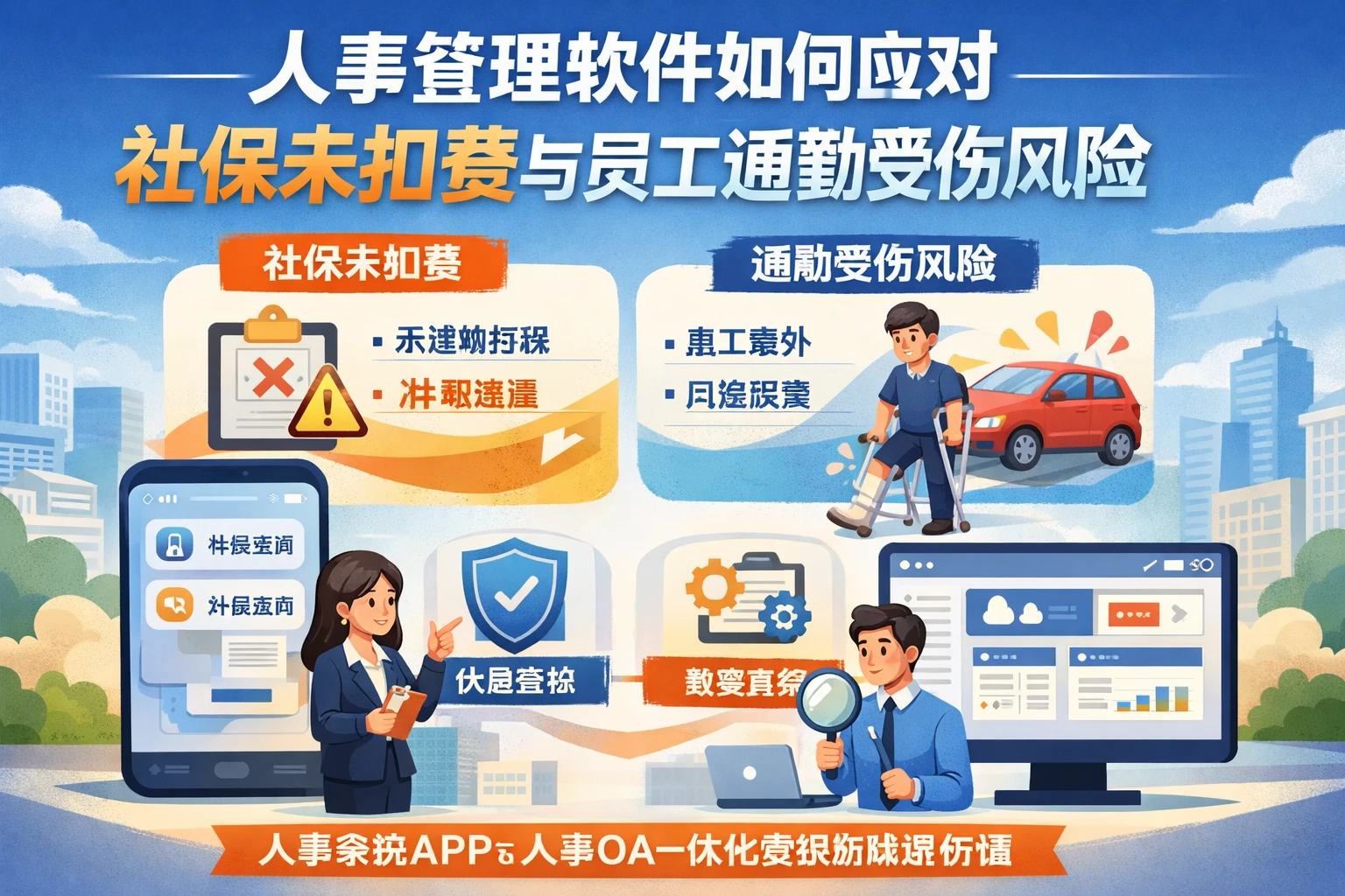 人事管理软件如何应对社保未扣费与员工通勤受伤风险——兼论人事系统APP与人事OA一体化系统的跟进价值