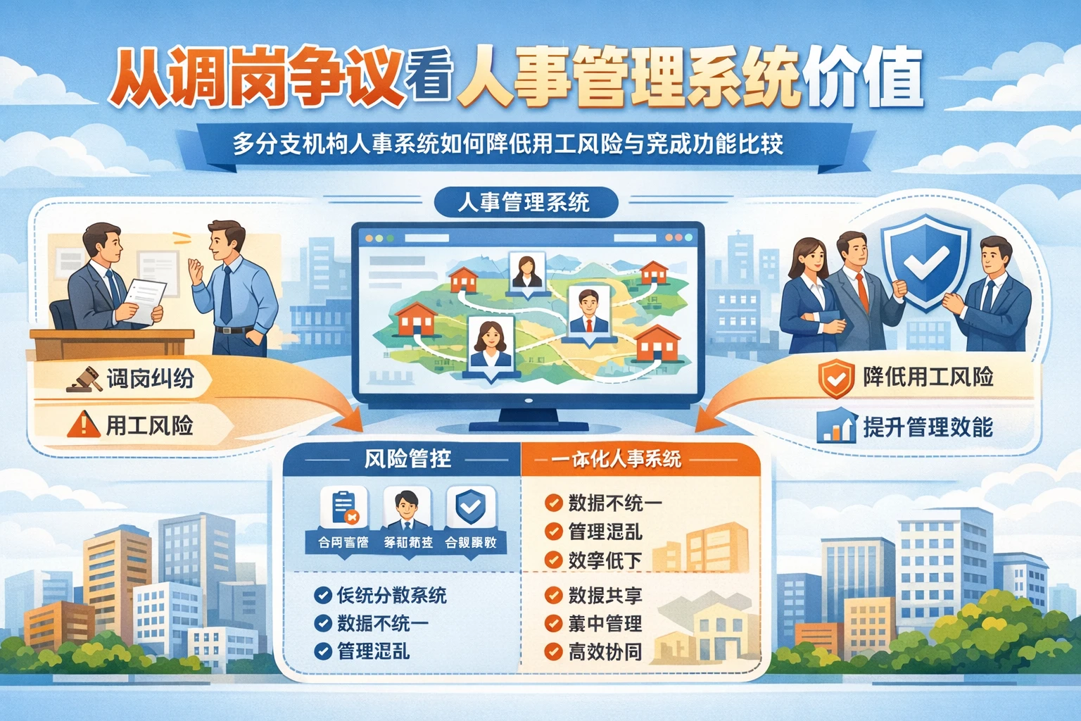 从调岗争议看人事管理系统价值：多分支机构人事系统如何降低用工风险与完成功能比较