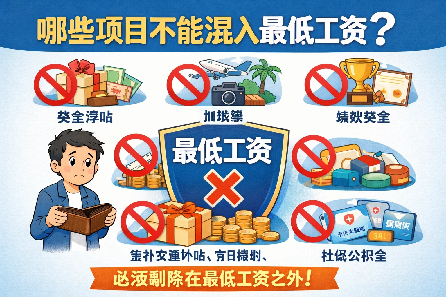 哪些项目不能混入最低工资