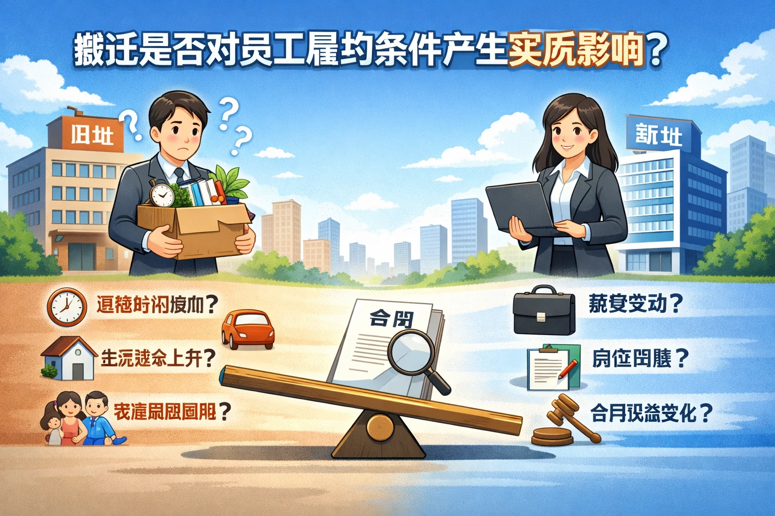 搬迁是否对员工履约条件产生实质影响