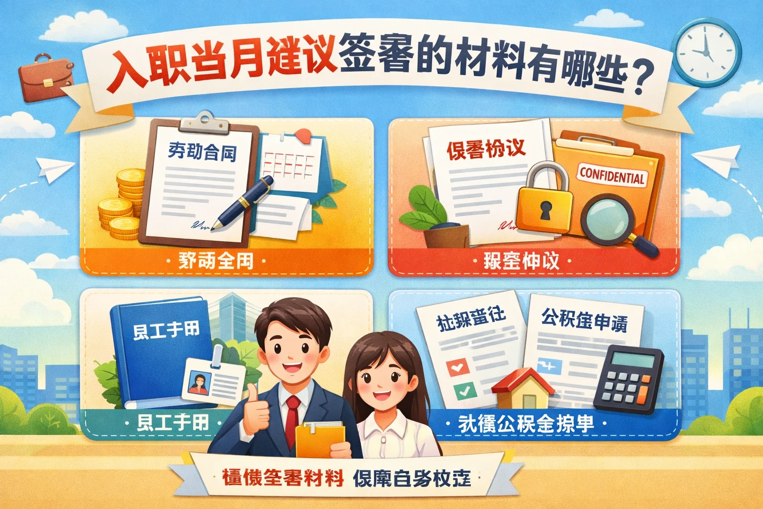 入职当月建议签署的材料有哪些