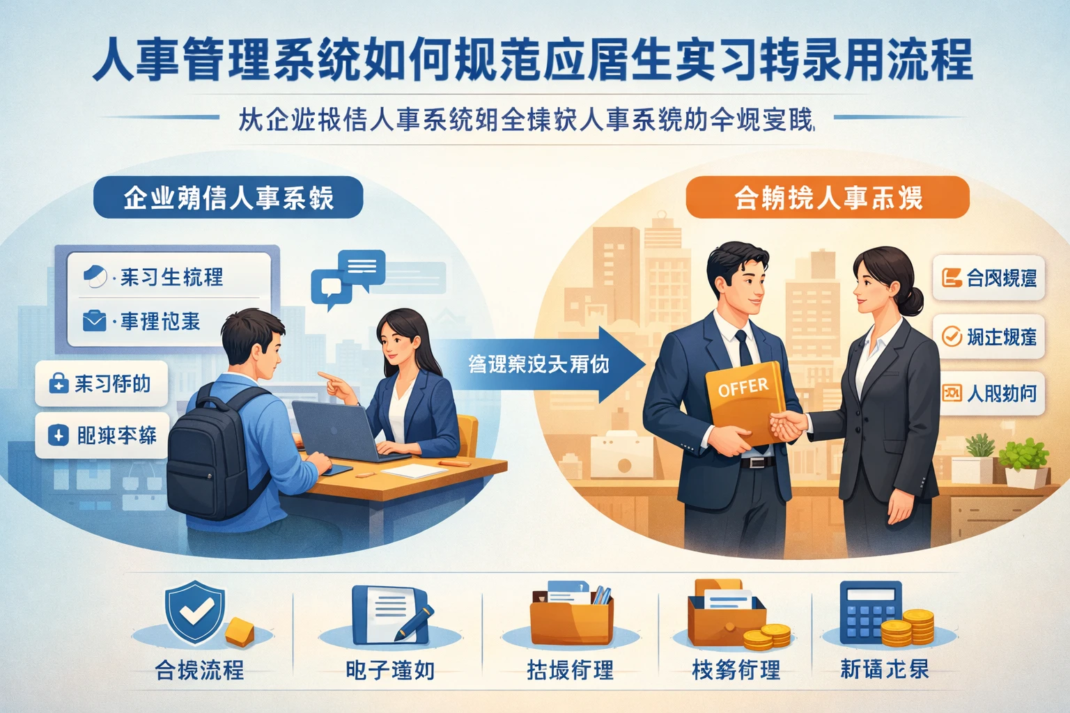 人事管理系统如何规范应届生实习转录用流程：从企业微信人事系统到全模块人事系统的合规实践