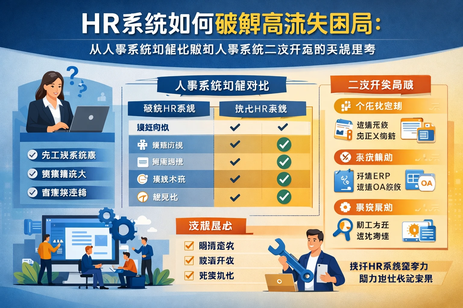 HR系统如何破解高流失困局：从人事系统功能比较到人事系统二次开发的实战思考