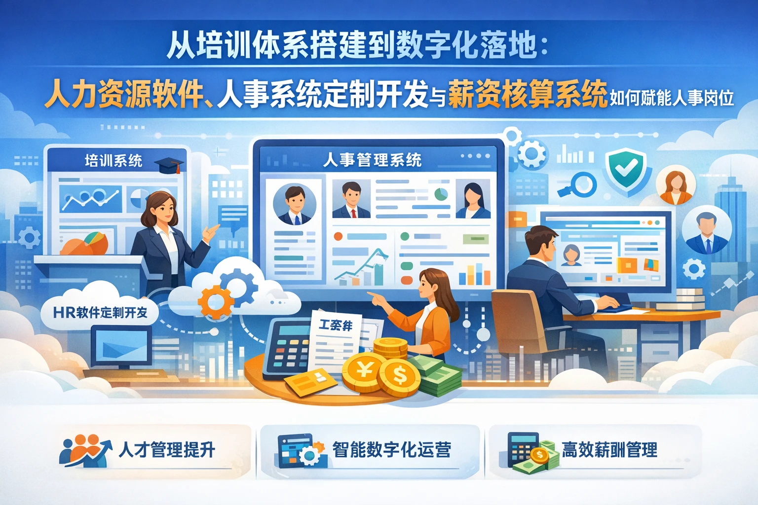 从培训体系搭建到数字化落地:人力资源软件、人事系统定制开发与薪资核算系统如何赋能人事岗位