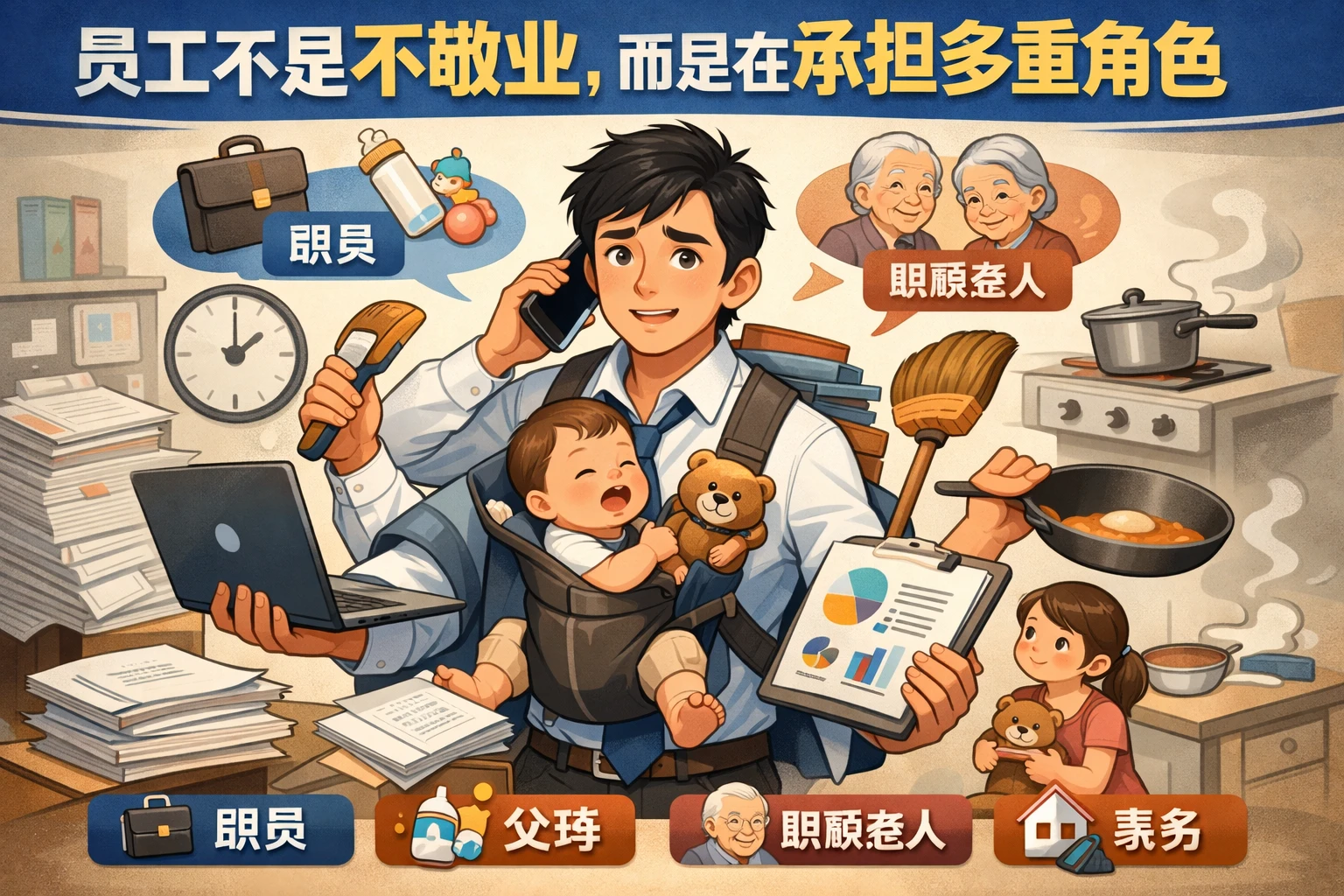 员工不是不敬业，而是在承担多重角色