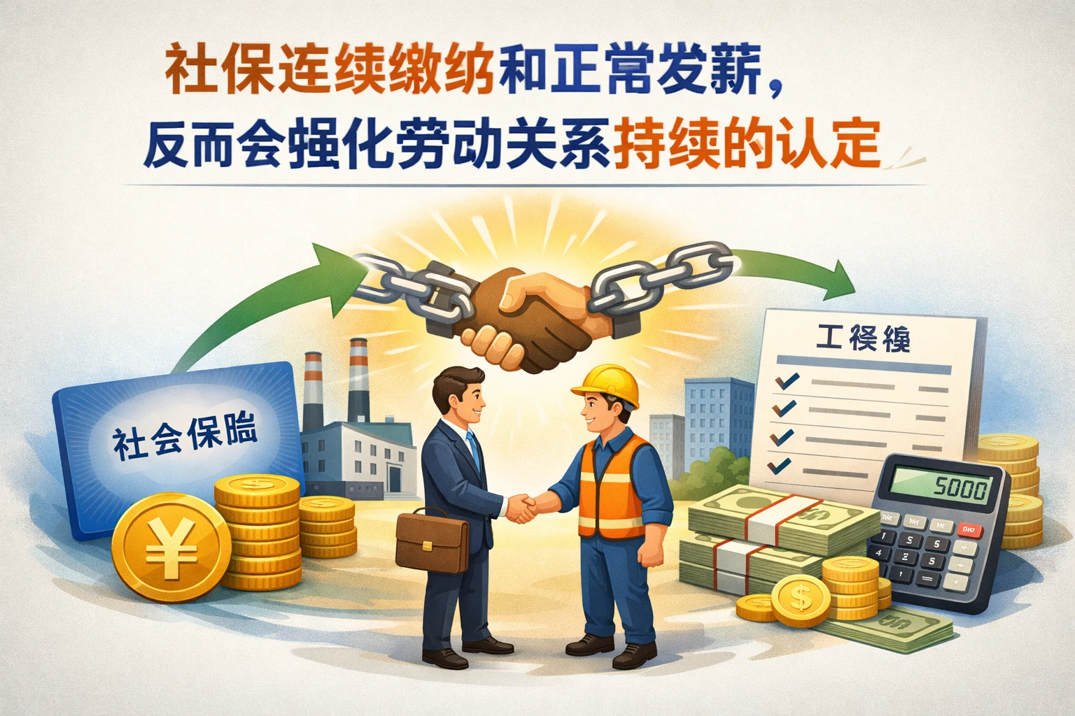 社保连续缴纳和正常发薪，反而会强化劳动关系持续的认定