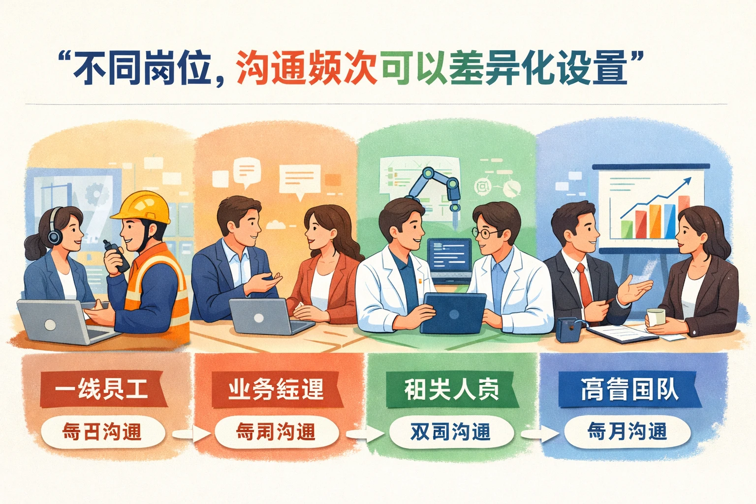 不同岗位,沟通频次可以差异化设置