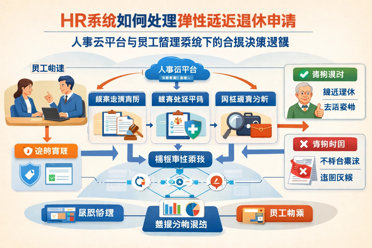 HR系统如何处理弹性延迟退休申请：人事云平台与员工管理系统下的合规决策逻辑