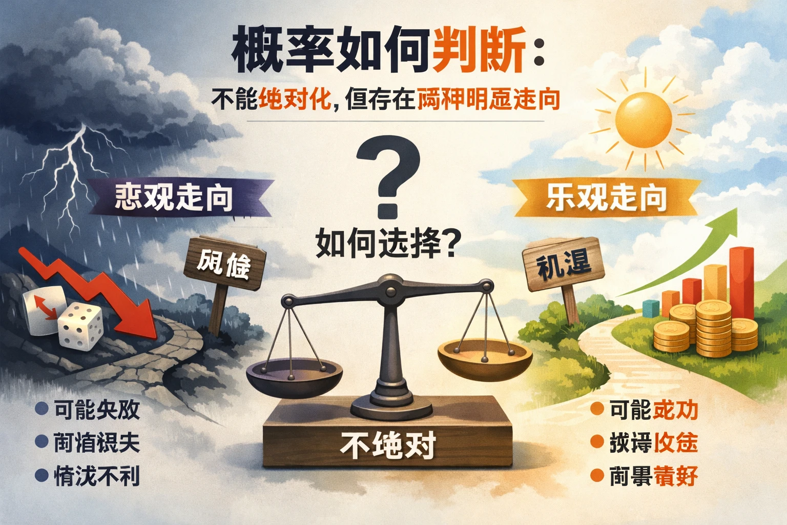 概率如何判断：不能绝对化，但存在两种明显走向