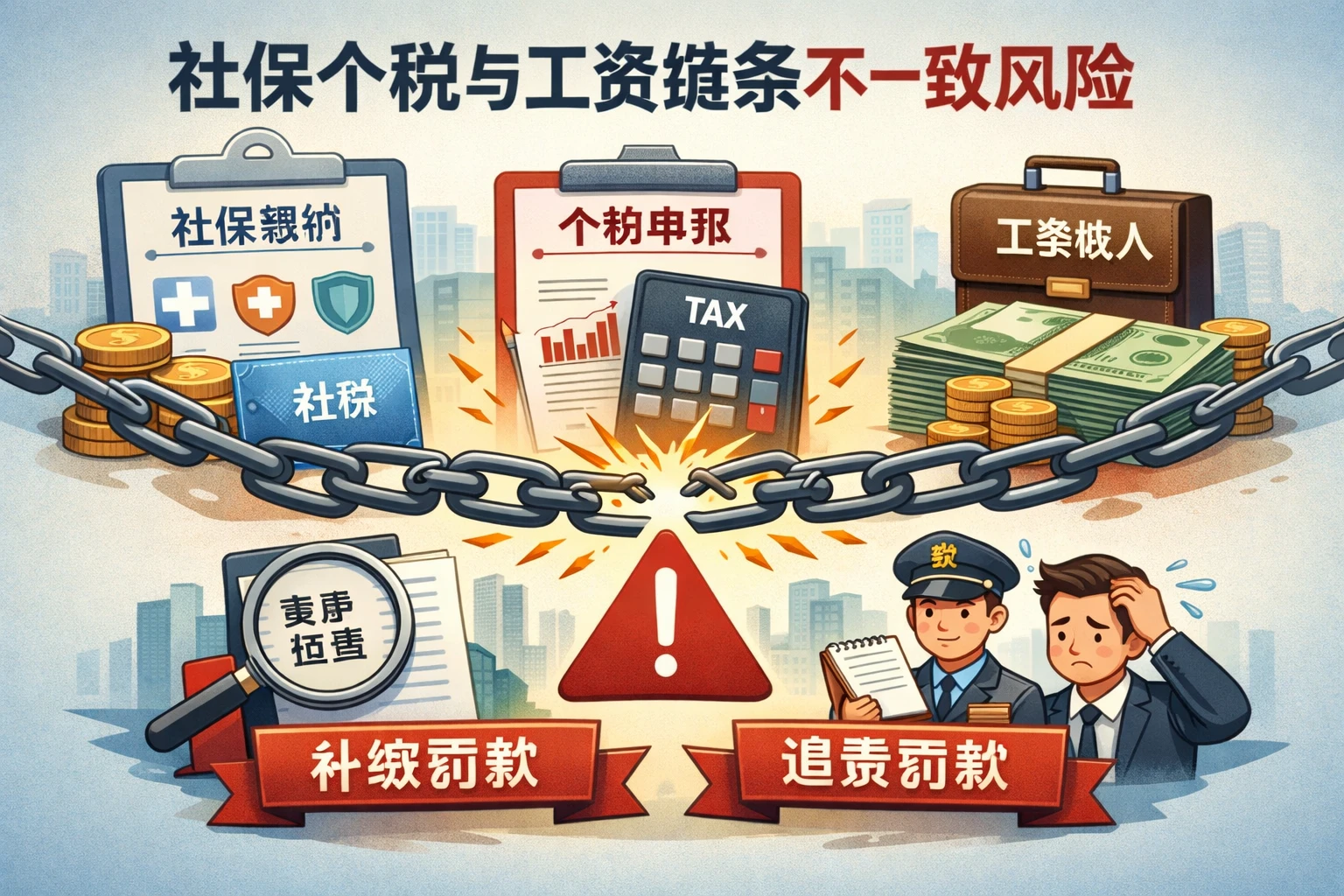 社保个税与工资链条不一致风险