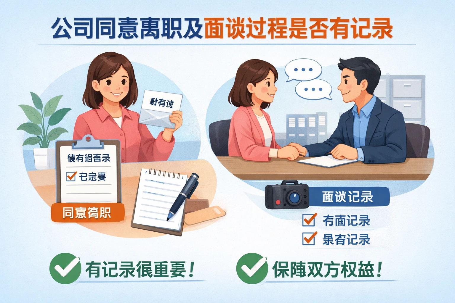 公司同意离职及面谈过程是否有记录