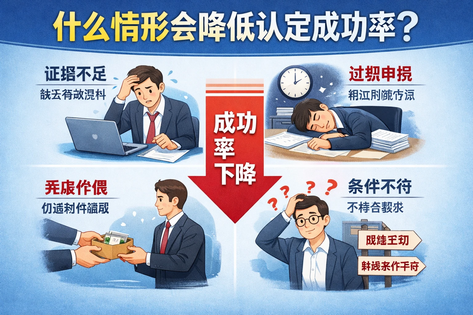 什么情形会降低认定成功率