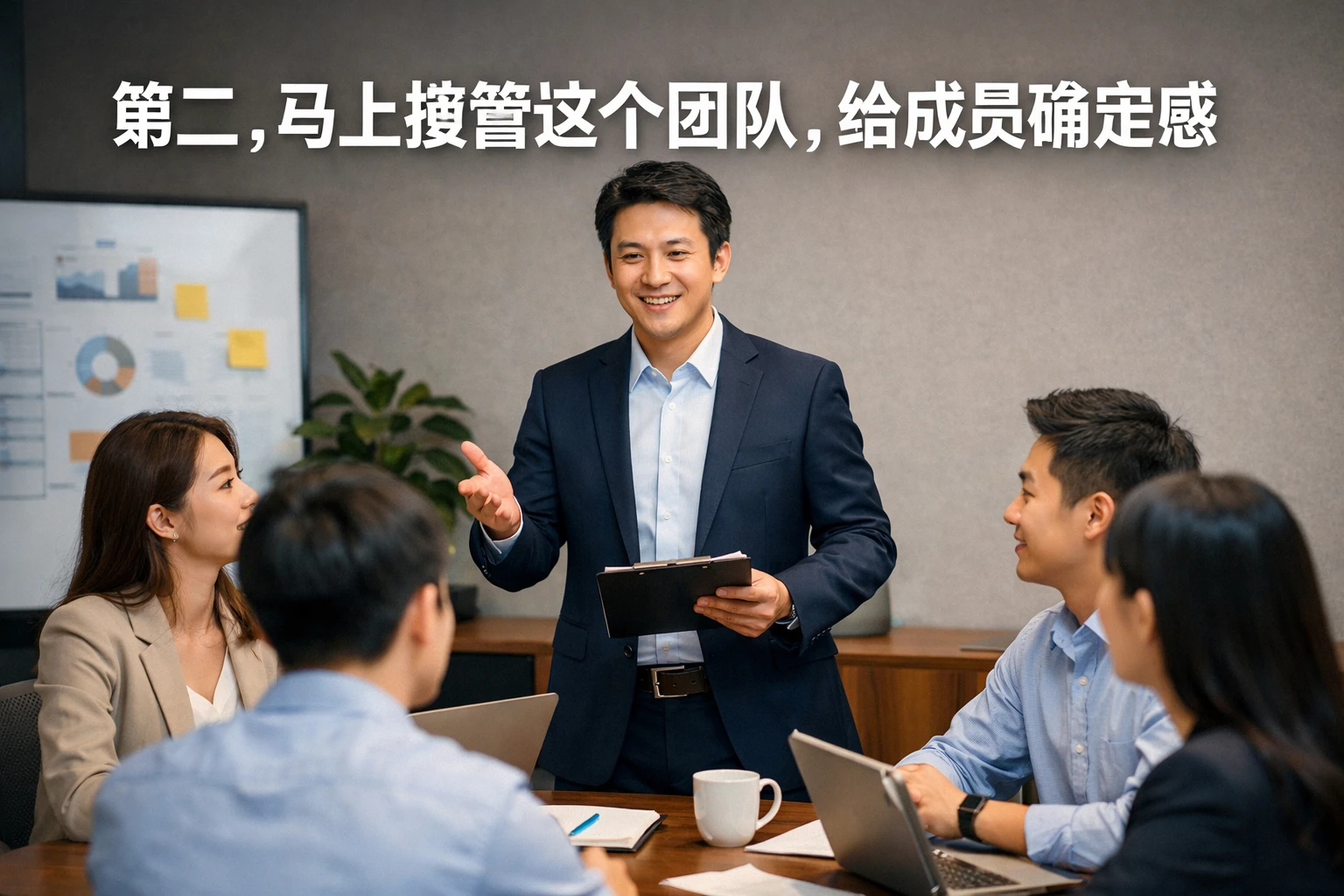 第二，马上接管这个团队，给成员确定感