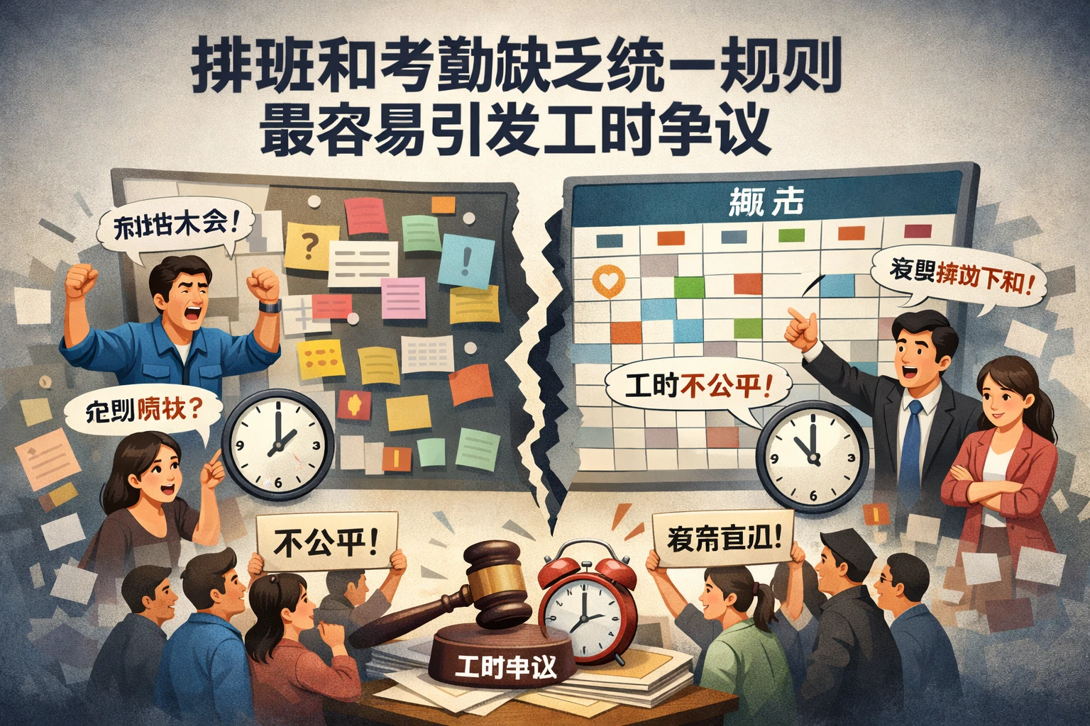 排班和考勤缺乏统一规则,最容易引发工时争议
