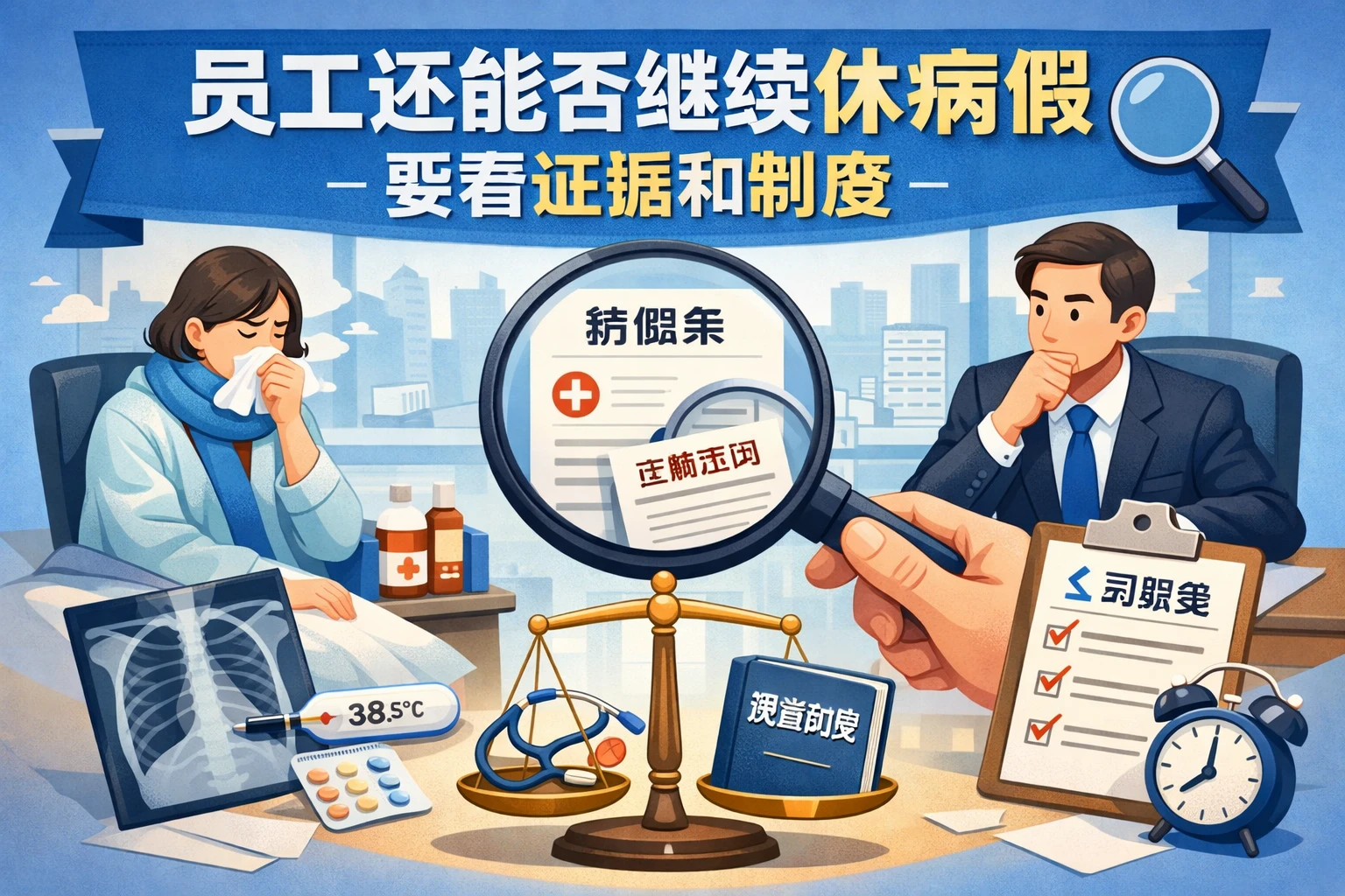 员工还能否继续休病假，要看证据和制度