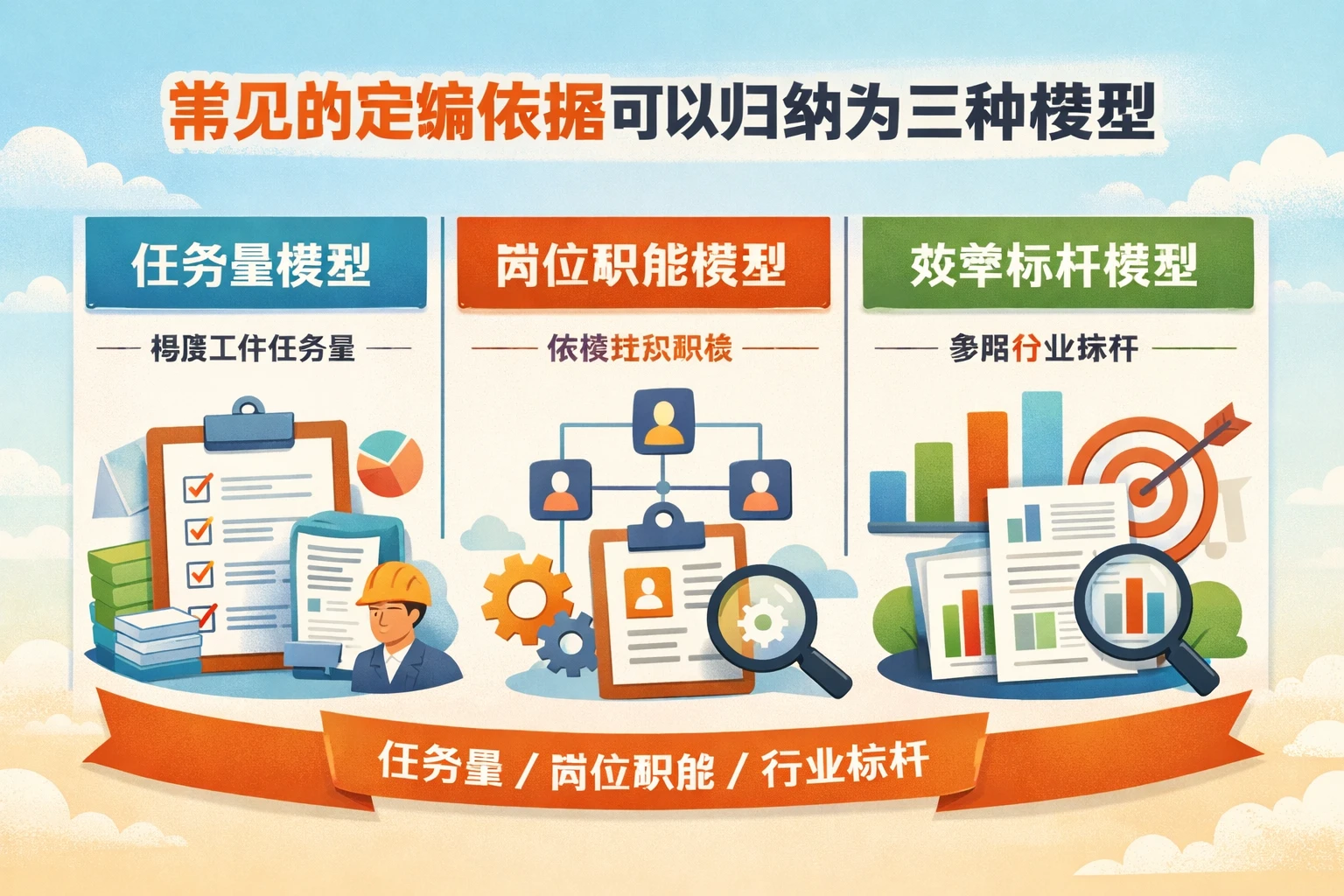 常见的定编依据可以归纳为三种模型