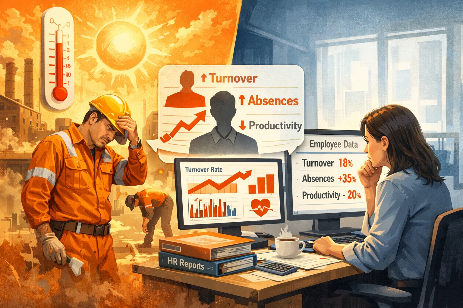 一线高温问题，最终会反馈到人事数据上