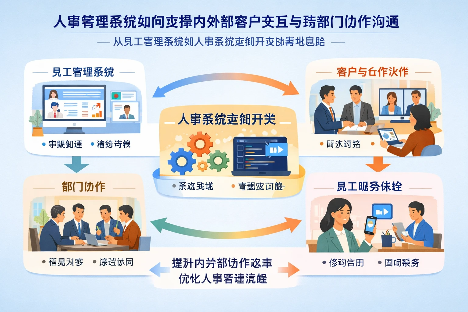 人事管理系统如何支撑内外部客户交互与跨部门协作沟通：从员工管理系统到人事系统定制开发的落地思路