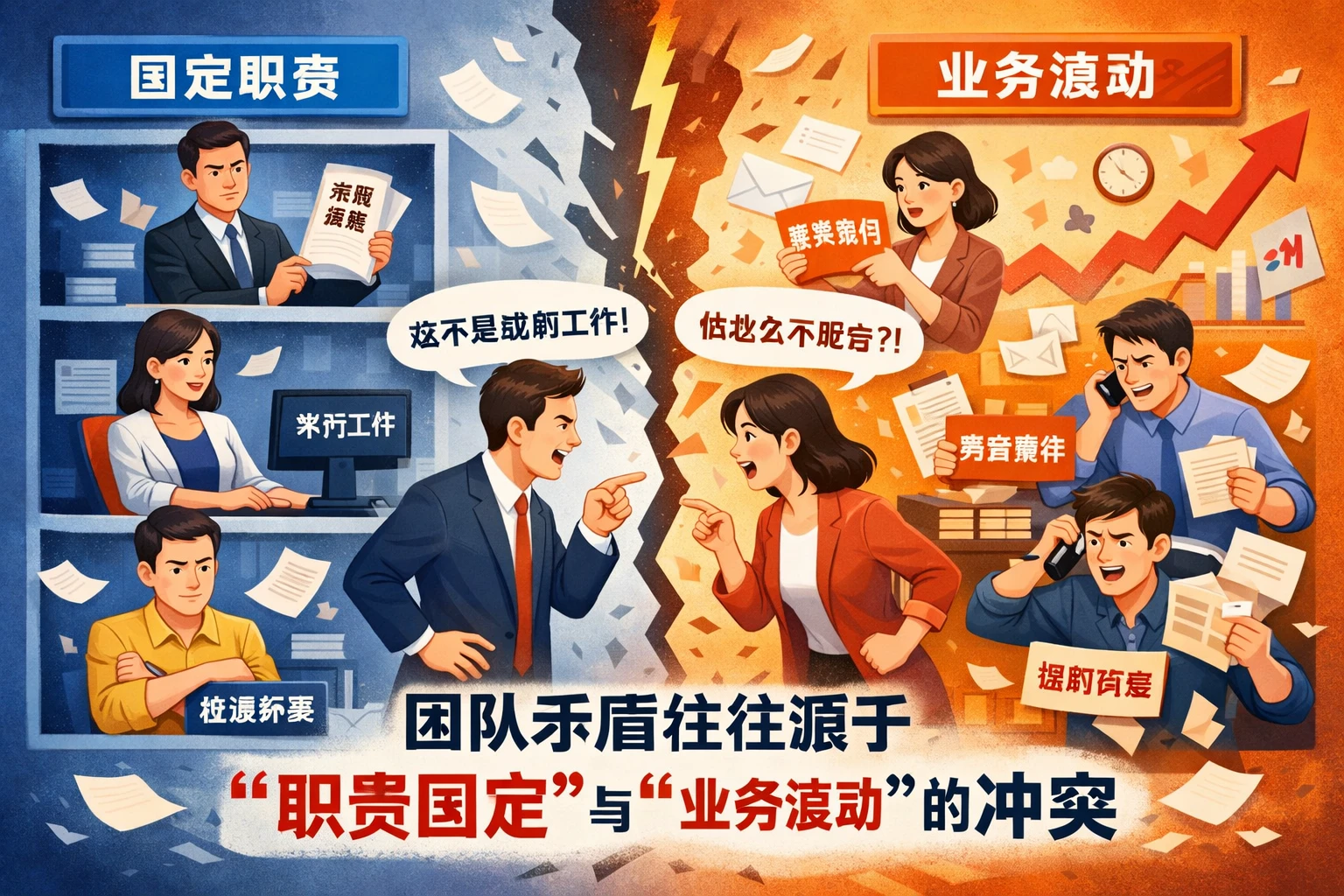 团队矛盾往往源于“职责固定”与“业务波动”的冲突