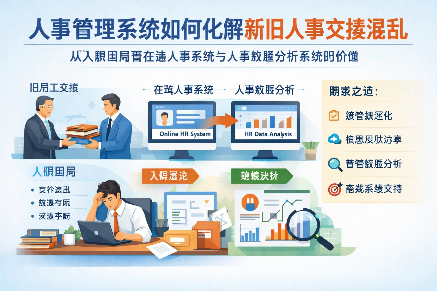 人事管理系统如何化解新旧人事交接混乱:从入职困局看在线人事系统与人事数据分析系统的价值