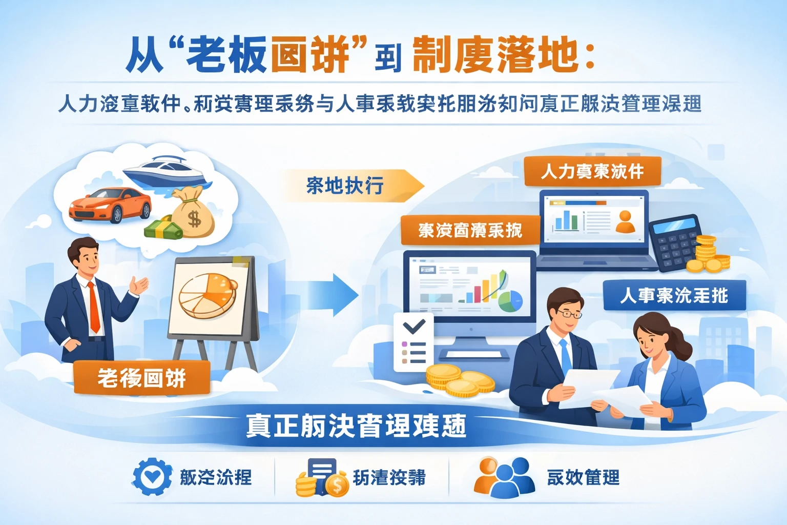 从“老板画饼”到制度落地：人力资源软件、薪资管理系统与人事系统实施服务如何真正解决管理难题