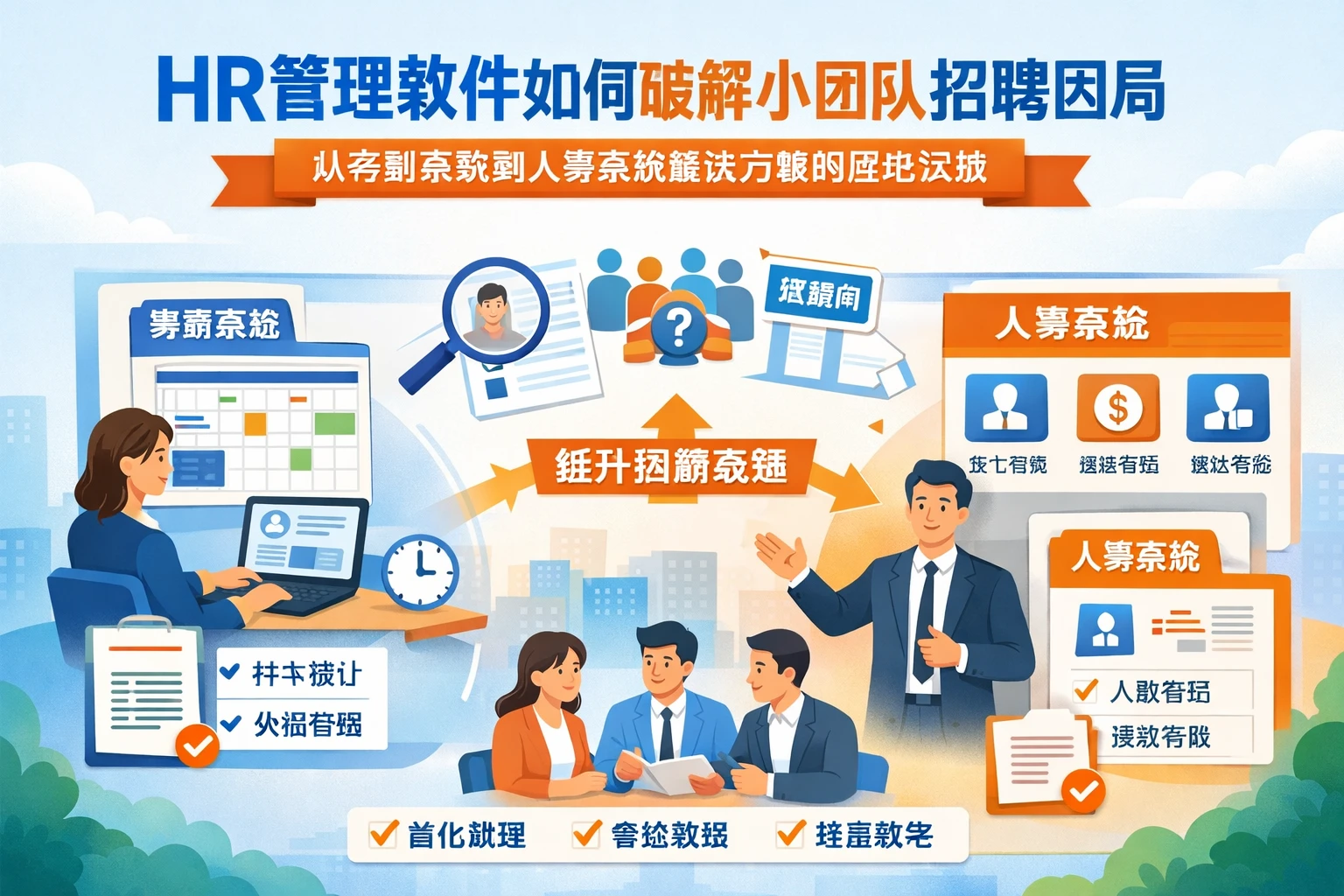 HR管理软件如何破解小团队招聘困局：从考勤系统到人事系统解决方案的落地实践
