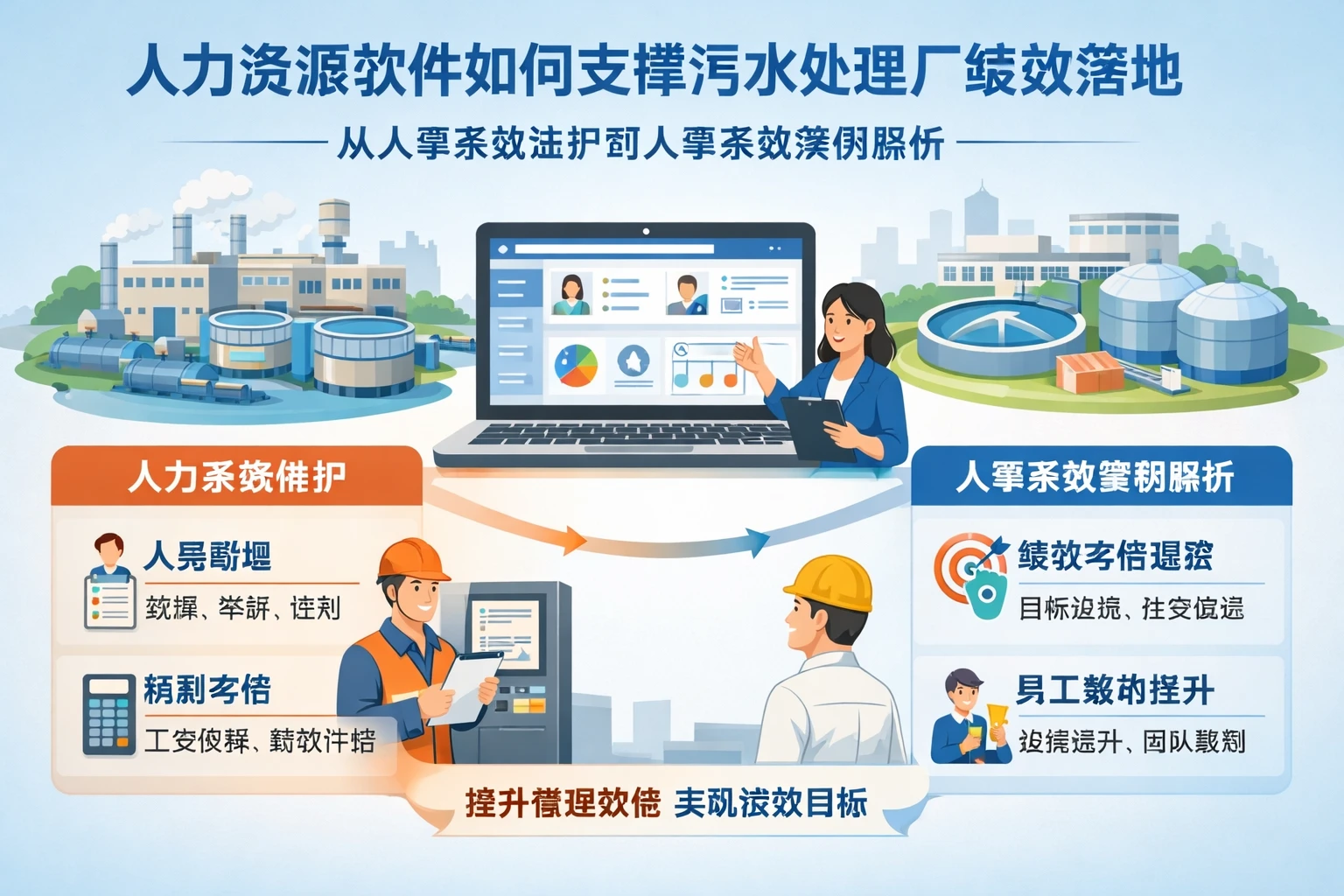 人力资源软件如何支撑污水处理厂绩效落地：从人事系统维护到人事系统案例解析