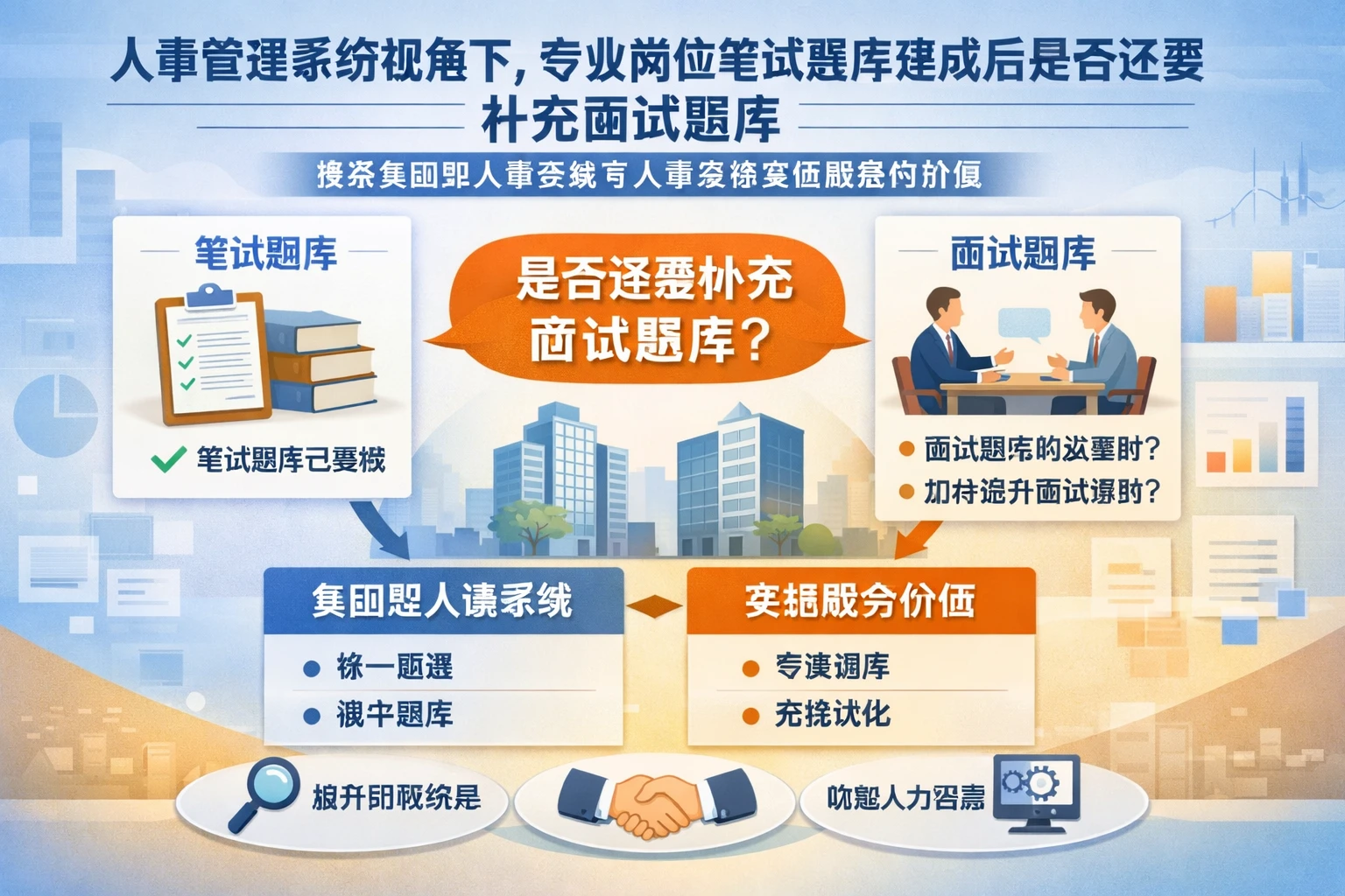 人事管理系统视角下,专业岗位笔试题库建成后是否还要补充面试题库——兼谈集团型人事系统与人事系统实施服务的价值