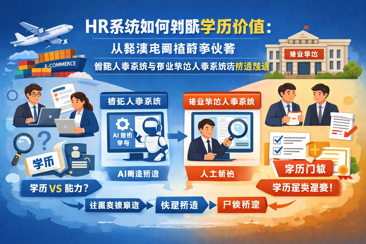 HR系统如何判断学历价值:从跨境电商招聘争议看智能人事系统与事业单位人事系统的筛选逻辑