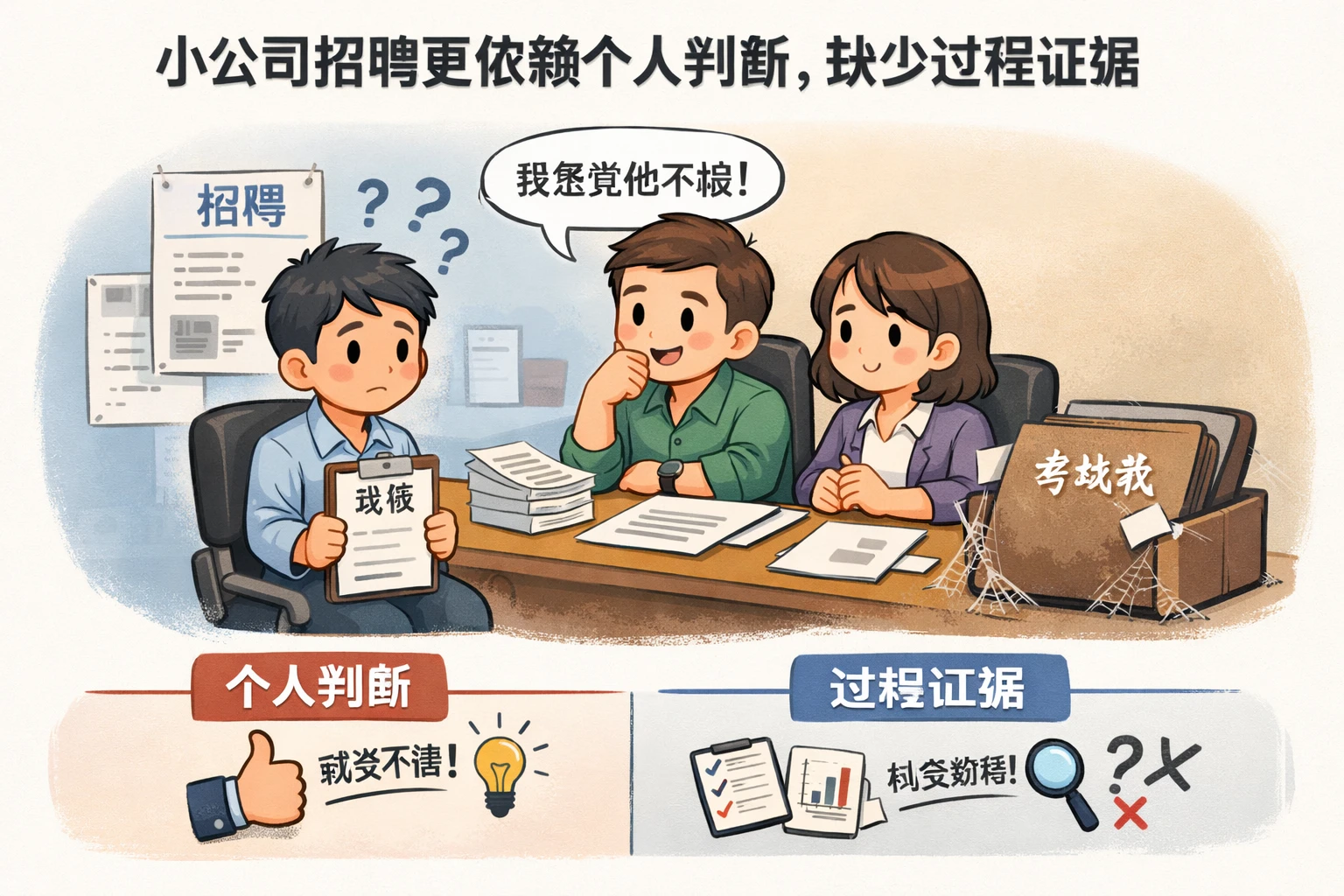 小公司招聘更依赖个人判断，缺少过程证据