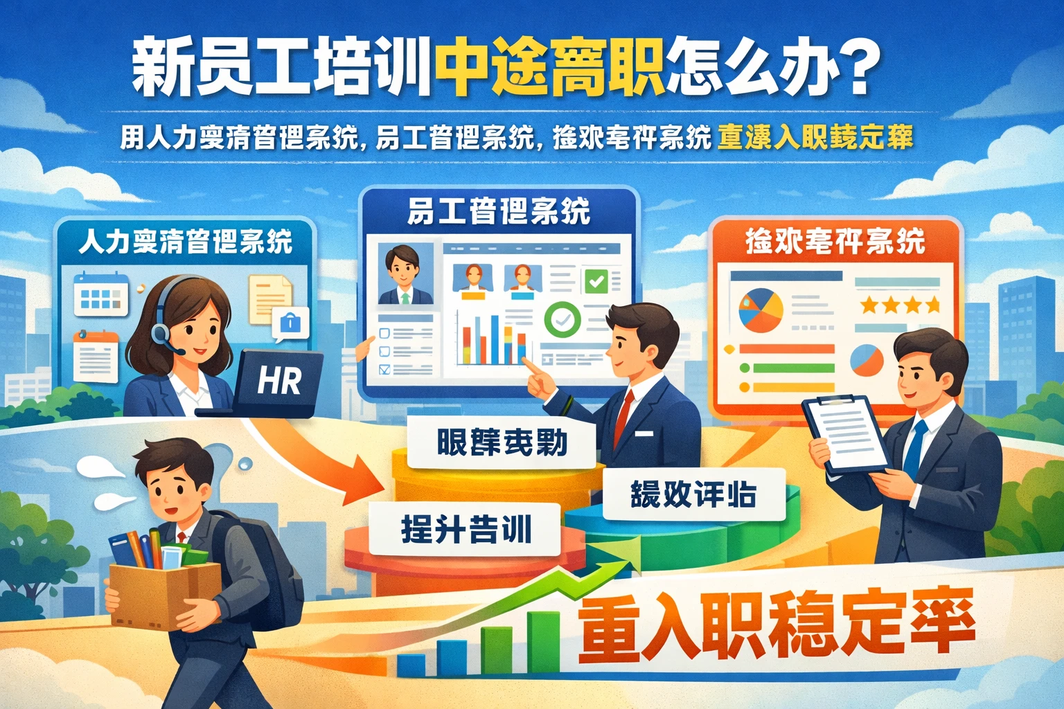 新员工培训中途离职怎么办?用人力资源管理系统、员工管理系统、绩效考评系统重建入职稳定率