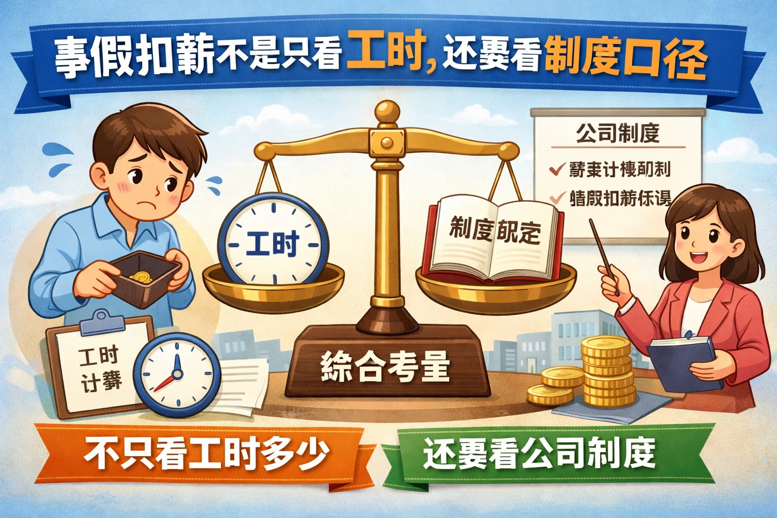 事假扣薪不是只看工时，还要看制度口径