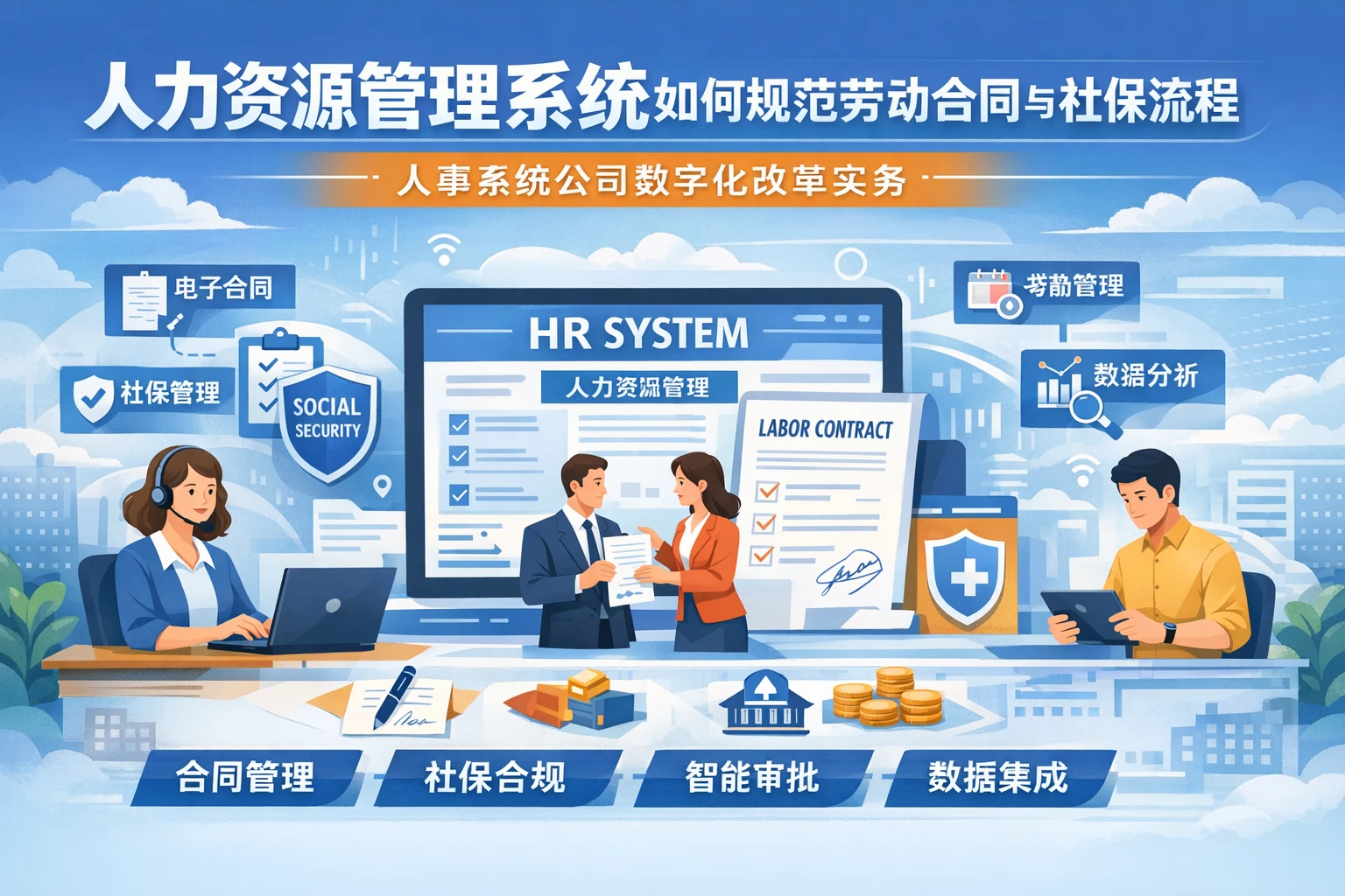 人力资源管理系统如何规范劳动合同与社保流程：人事系统公司数字化改革实务